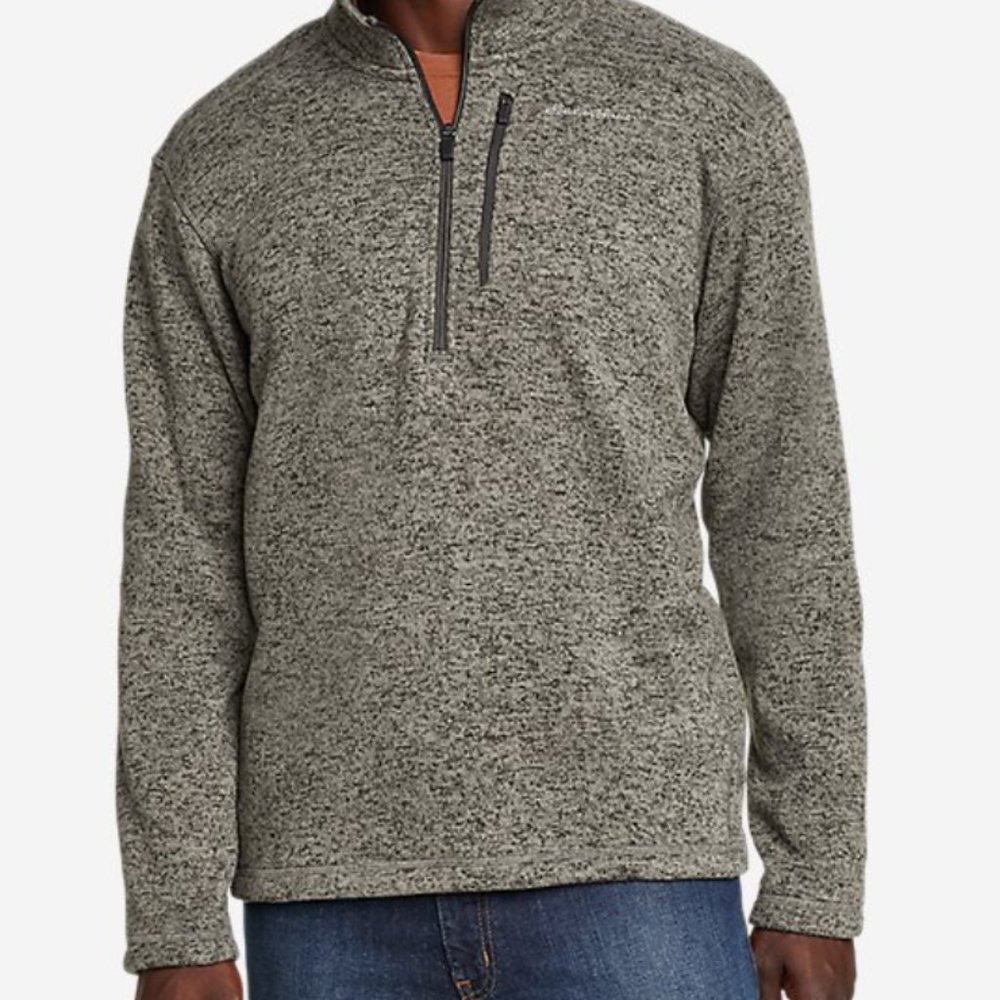 EDDIE BAUER Mens Convector 1/2 Zip Charcoal Heather - Medium
